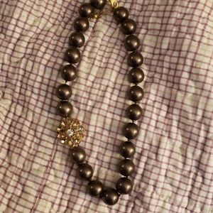 Lia Sophia Brown Pearl Statement Necklace